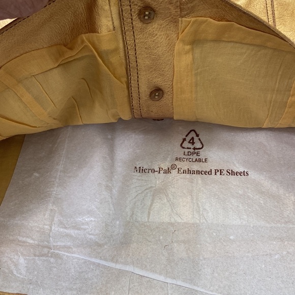 Free People Gold Leather Sleeveless Mini Dress Button Up Metallic Party 90s - Picture 7 of 11